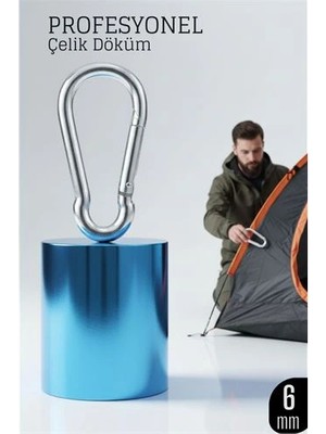 LTG Nova Bfs Çelik Yan Açılır Karabina - 6 mm Kamp, Tırmanış ve Günlük Kullanım Için Güvenli Kilit