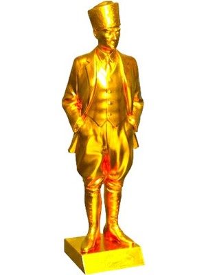 TSC Gazi Mustafa Kemal Atatürk 14 cm Dekoratif Ev Ofis Masaüstü Gold Renk