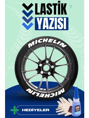Baghes Michelin Motosiklet ve Otomobil Araç 3D Oto Lastik Yazısı Sticker Arma Seti – 8 Adet