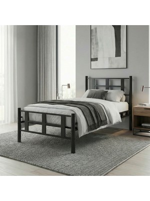 Decofer Karma Tek Kişilik Siyah Metal Karyola