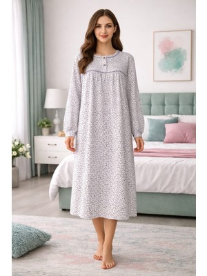 Aysun Tekstil Yeni Ürün!!! Pazen Midi Boy Küçük Çiçekli Anne Gecelik