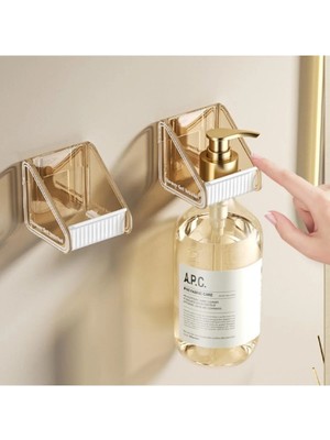 2’li Kendinden Yapışkanlı Duvara Monte Şişe Tutucu – Sabunluk Rafı Organizer | Mutfak & Banyo