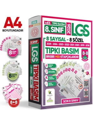 İnformal Yayınları 2026 8.Sınıf LGS Tıpkı Basım Çıkmış Soru 8+8 Deneme Paketi (Say+Söz) Türkiye Geneli Dijital Çözümlü