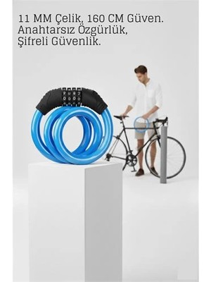 LTG Nova Bfs Şifreli Bisiklet Kilidi Scooter Motosiklet Kilidi - Anahtarsız Güvenlik Çelik Kablo