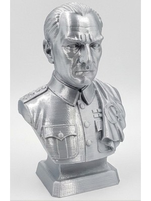 TSC Silver Renk Atatürk Temalı 14 cm Şık Dekoratif Biblo Ev Ofis Hediyelik