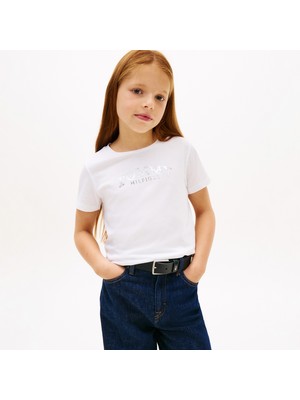 Tommy Hilfiger Tommy Foil Çocuk Beyaz T-Shirt.ybr