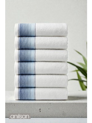 Anılsan 6'lı Selina El Havlusu - 50x100 Cm, 235 Gr, %100 Pamuk, Spa Ve Otel Havlusu