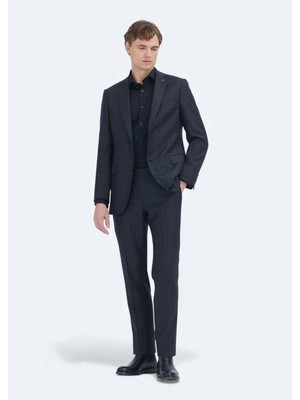 Ramsey Siyah Düz Regular Fit %100 Yün Takım Elbise