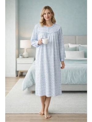 Aysun Tekstil Yeni Ürün!!! Pazen Midi Boy Küçük Çiçekli Anne Gecelik