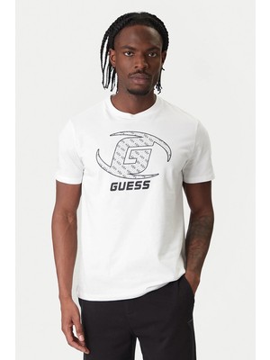 Guess Kele Bisiklet Yaka Kısa Kollu Erkek Beyaz T-Shirt Z6RI06I3Z14-G011