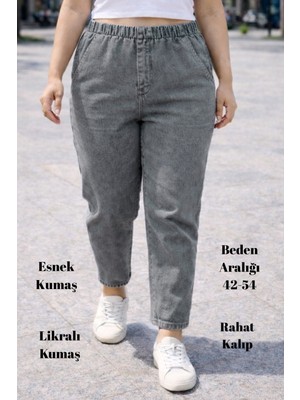 Cedy Denim Cedy Denım - Büyük Beden Likralı, Beli Lastikli Jean Pantolon  C636