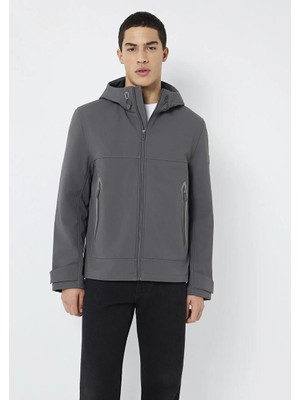 Mavi Kapüşonlu Su İtici Gri Scuba Ceket 0110762-85540