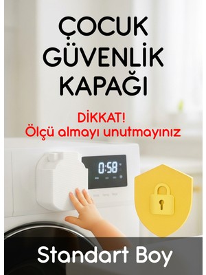 Kreston Design Beyaz Eşya Beyaz Düğme Kilidi – Çocuk Güvenlik Kapağı - Standart Boy Beyaz Renk
