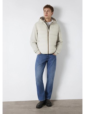 Mavi Mavi Jeans Detaylı Kapüşonlu Ekru Şişme Yelek 0110554-70144