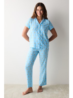 Penti Çok Renkli Mini Flowers Gömlek Pantolon Pijama Takımı