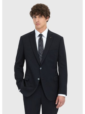 Ramsey Siyah Düz Regular Fit %100 Yün Takım Elbise