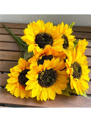 Rüzgar Yapay Çiçekçilik 50 cm 7 Kafalı Ayçiçeği
