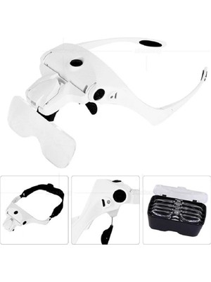 LTG Nova Şarjlı Gözlük Büyüteç Çalışma Büyüteci 5 Lensli 9892B2C