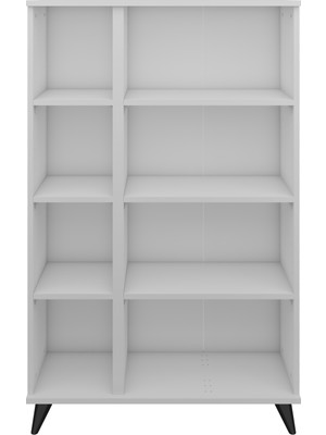 Dienni Simple Kitaplık 6 Raflı  90X30X144 Beyaz