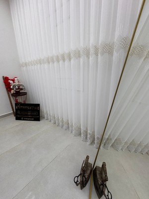 Nivemes Home Nivemeshome Elin 2573 Gold Detay 1/2,5 Pileli Tül Perde Apm