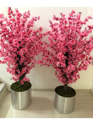 Rüzgar Yapay Çiçekçilik 2 Adet 120 cm Pembe Sakura Ağacı