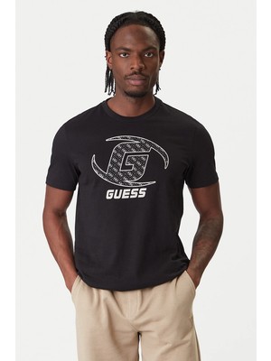 Guess Kele Bisiklet Yaka Kısa Kollu Erkek Siyah T-Shirt Z6RI06I3Z14-JBLK