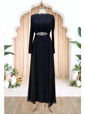 Amine Hüma Sare Abiye Elbise Siyah