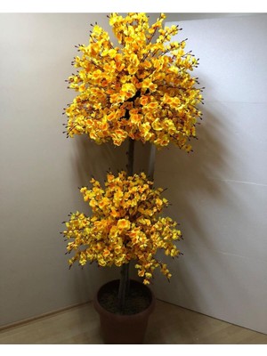 Rüzgar Yapay Çiçekçilik 2 Gövdeli Sarı Sakura Ağacı