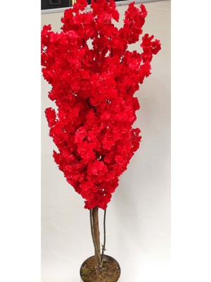 Rüzgar Yapay Çiçekçilik 160 cm Kırmızı Bahardalı Ağacı