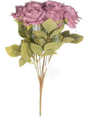 Rüzgar Yapay Çiçekçilik Pastel Mor Gül Demeti