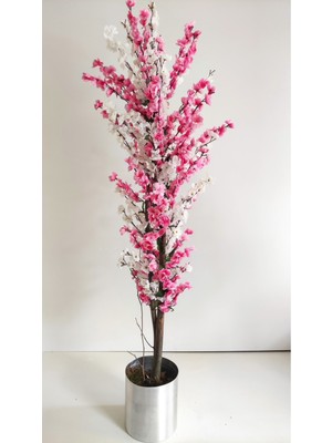 Rüzgar Yapay Çiçekçilik 180 cm Pembe Beyaz Bahar Dalı Ağacı