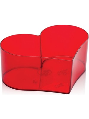 Rüzgar Yapay Çiçekçilik Kırmızı Kalp Şekilli Saksı