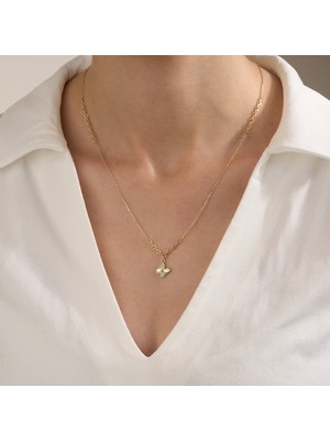 Gold Marley 14 Ayar “ethereal Butterfly Aura” Altın Kolye