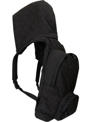 Deriderim Morikukko Okula Dönüş Siyah Çıkarılabilir Kapüşonlu Notebook Cepli Hafif Sırt Çantası