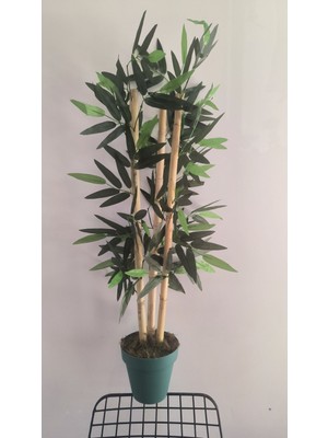 Rüzgar Yapay Çiçekçilik 90 cm Yeşil Saksıda 3 Lü Bambu