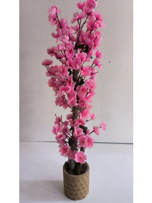 Rüzgar Yapay Çiçekçilik 90 cm Pembe Renk Beton Saksıda Sakura