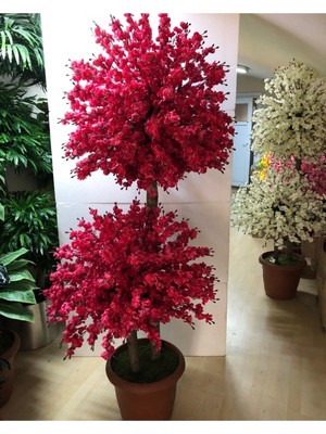 Rüzgar Yapay Çiçekçilik 2 Gövdeli Fuşya Sakura Ağacı