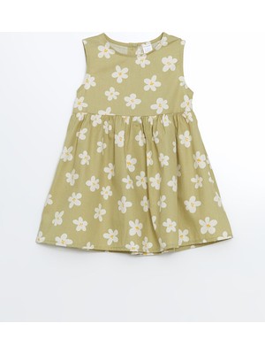 Lc Waikiki Yeni Sezon Bisiklet Yaka Çiçekli Kız Bebek  Elbise