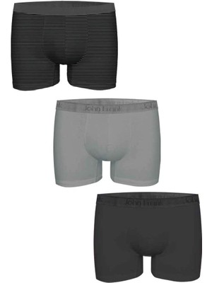 JOHN FRANK ÜÇLÜ NATURAL MODAL BOXER Beyaz