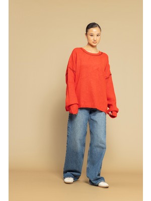 Avrile Kontrast Dikiş Detaylı Kazak