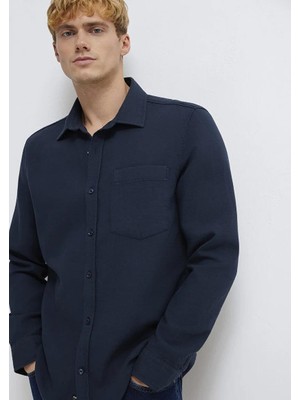 Mavi Uzun Kol Cepli Erkek Gömlek M0211898-86623