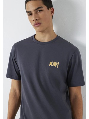 Mavi Mavi Logo Baskılı Gri Tişört 0611714-70101