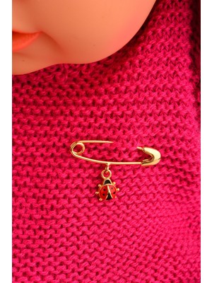 CEBECİ Cebeci 14 Ayar Bebek Uğur Böcekli Altın İğne