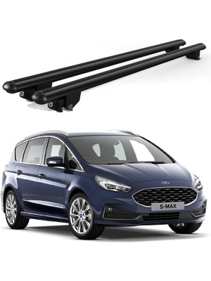 Today Auto Kanca Ford S-Max (2015 ve Sonrası) Uyumlu Siyah Kilitli Ara Atkı 120CM Port Bagaj Tavan Barı