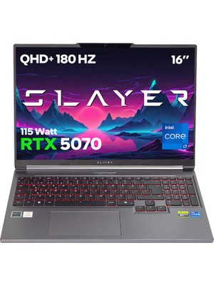 Game Garaj Slayer X7T-5070 C6 Intel Core I7 14650HX 32GB Ram 1tb SSD RTX5070 16" Qhd+ 180Hz IPS Freedos Gaming Laptop