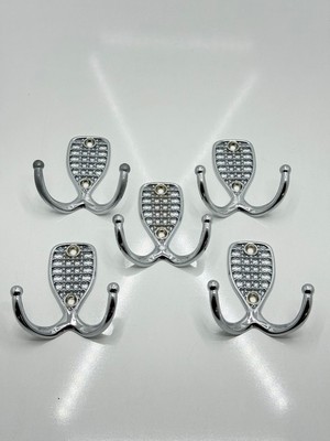 Osmanlı  Portmanto Vestiyer Duvar Dolap Elbise Askısı Krom Metal Mobilya Kapı Askılığı Askılık 5AD