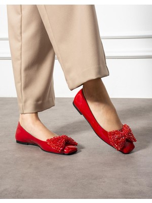 Emienza Emıly Vegan Rugan Deri Fiyonk Detaylı Bayan Babet