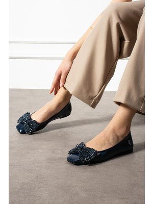 Emienza Emıly Vegan Rugan Deri Fiyonk Detaylı Bayan Babet