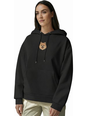 Muhtar Store Pomeranian Figürlü Siyah Unisex Kapüşonlu Sweatshirt – Dtf Baskı