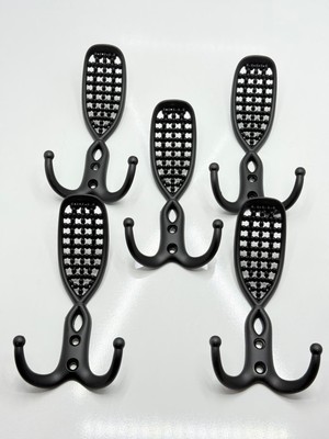 Osmanlı Vestiyer Duvar Dolap Elbise Askısı Siyah Metal Mobilya Kapı Askılığı Askılık 5AD